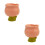 2Pcs Ceramic Tulip Ice Cream Cup With Floral Design 10