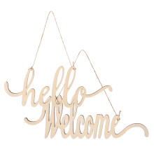 4 Sets Wooden Welcome Cutout Sign For Holiday Home Decor