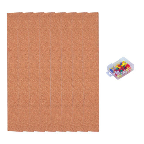 2 Sets Cork Bulletin Bar Strips Frameless Memo Board For Office 2