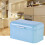 metal bread box iron sheet vintage kitchen storage bin blue 3