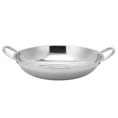 4Pcs Stainless Steel Wok With Double Handle For Cooking 1
