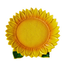 3Pcs Resin Dried Fruit Plate With Sunflower Design Yellow Nut Dish