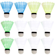 12Pcs Plastic Shuttlecocks For Outdoor Fitness 6Pcs Per Barrel