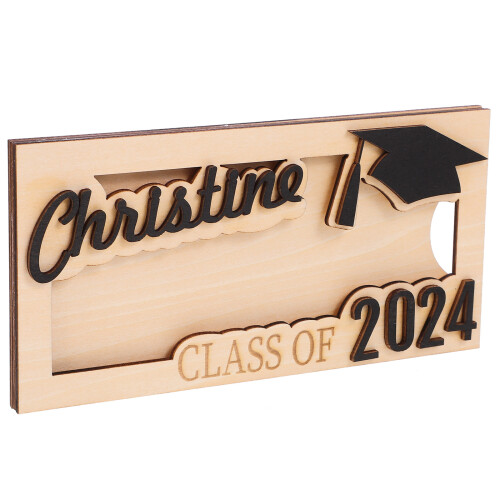 3Pcs Graduation Wood Money Container For Storage