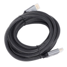8K DisplayPort 1.4 Cable 16.4ft Nylon Gray High-Speed PC Connection