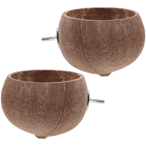 2Pcs Small Animals Coconut Shell Feeder Hamster Feeding Bowl Nest