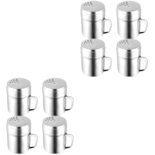 8 Pcs Rustless Rotatable Condiment Container Set (M, Silver) 2