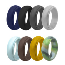 8Pcs Colorful Silicone Flexible Finger Rings For Sports Outdoor Use