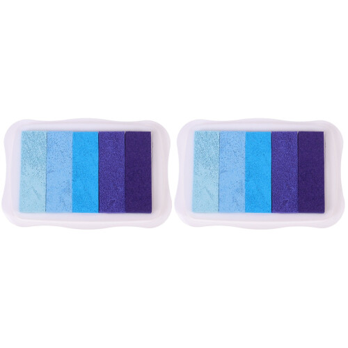 2Pcs 5 Colors Gradient Ink Pad Stamp Pad Blue 1
