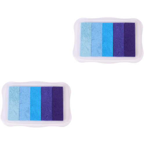 2Pcs 5 Colors Gradient Ink Pad Stamp Pad Blue 2