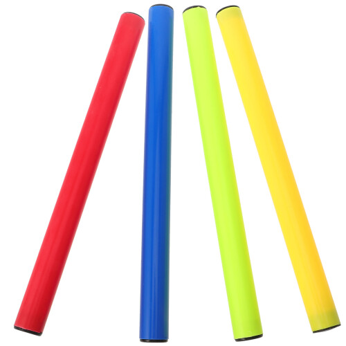 4 plastic estafettestokjes voor sprints, kleur wisselend