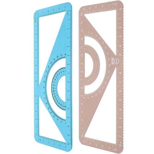 10 Pcs Protractor Student Drafting Ruler Engineering Measuring Tool 2