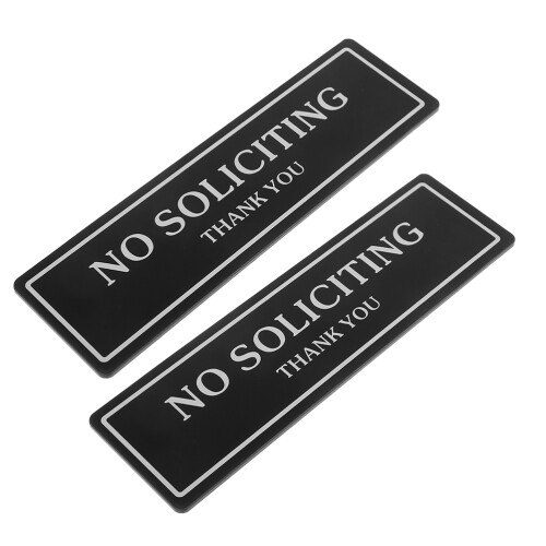8 Pcs Self-Adhesive Acrylic No Soliciting Signs For Door Office 1