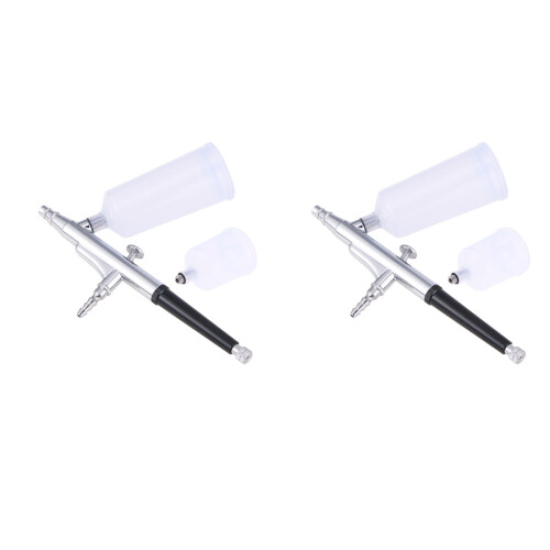 2Pcs Silver Airbrush Tool Nozzle Spray Pen For Cake Nail Decorating 2