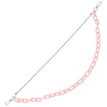 Kettenhalsband Mit Runden Perlen Geometrischem Taillenband Pink