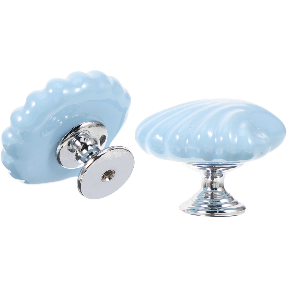 8 Pcs Cabinet Knob Shell Shaped Ceramic Drawer Pull Furniture Handle 032265234098