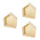 3Pcs Solid Wood House-Shaped Wall Shelf Modern Floating Storage Decor 8