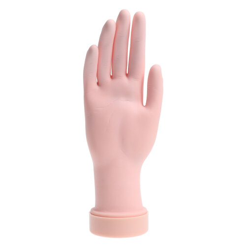 2Pcs Bendable Nail Art Practice Rubber Hand Model With Tips
