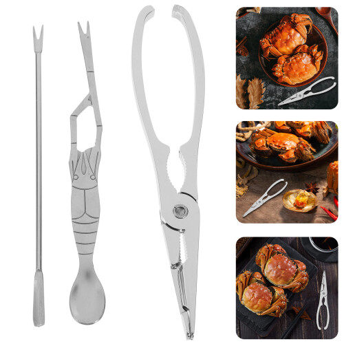 Conjunto Multifuncional Para Comer Caranguejo Com Alicate E 2