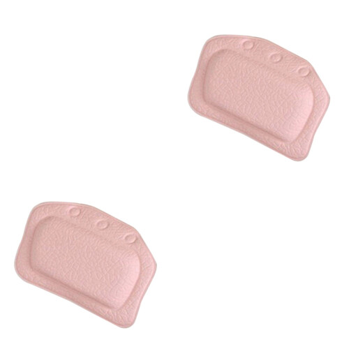 2Pcs Bath Tub Pillow Sponge Headrest With Suction Cups Pink 2