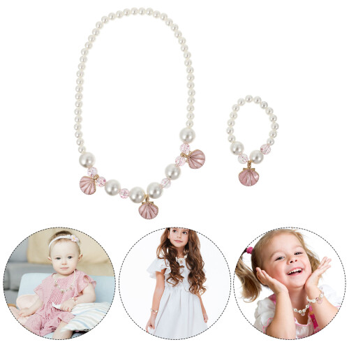Conjunto De Colar E Pulseira De Simuladas Para Crianças (Rosa) 1