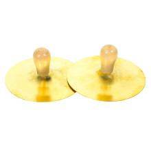 10 Pcs Finger Cymbals With Wooden Handles For Belly Dance Copper