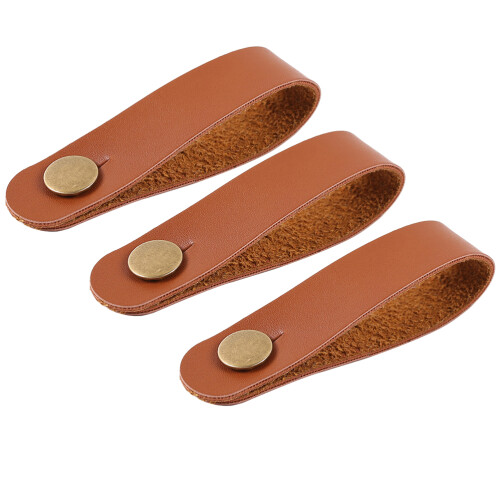 alça para pescoço de guitarra couro com fivela, 3 peças, marrom 2
