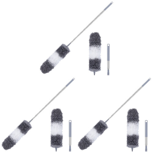 3Pcs Duster With Extension Pole Microfiber Fan Ceiling Cleaner 2