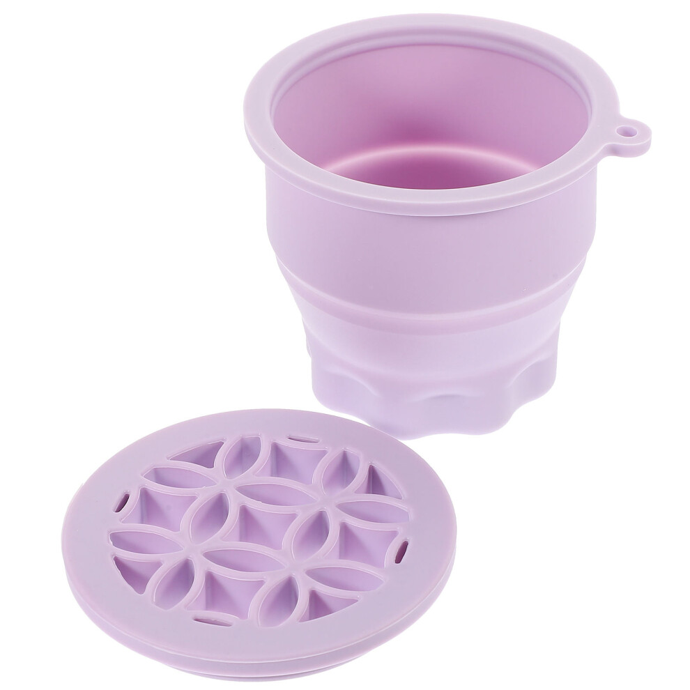 Iplusmile 4Pcs Silicone Makeup Brush Cleaning Cup And Drying Holder