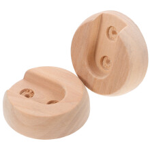 2Stk Duschvorhangstangen-Flansche Holz Gardinenstangen-Halter
