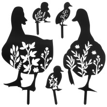 5Stk Acryl Gartenstecker Ente Schwarz Garten Dekoration Hof