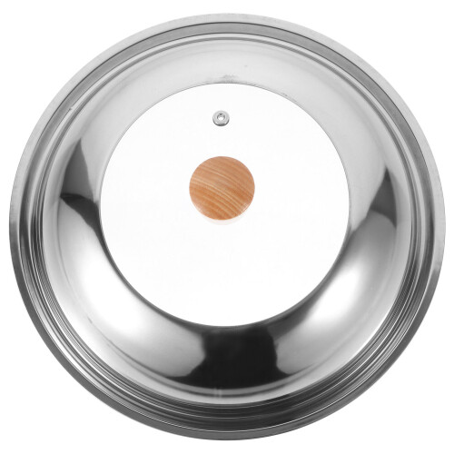 2 Sets Stainless Steel Pot Lid With Wood Handle 2
