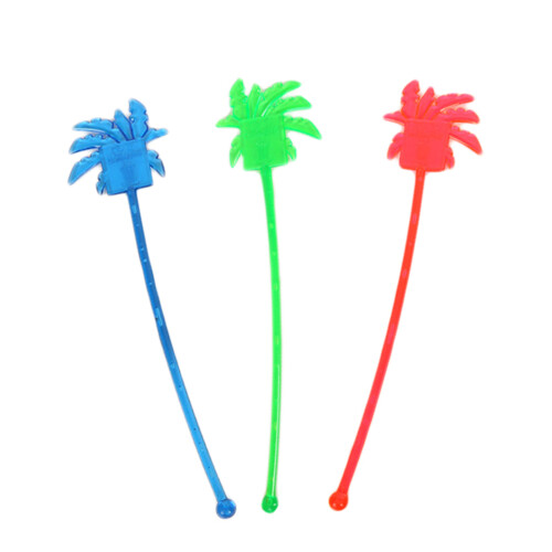 50Pcs Colorful Plastic Coconut Tree Stirring Sticks For Drinks 2