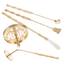 1 Set Brass Incense Making Tools Mold Spoon Brush Ash Press
