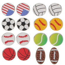8 Pairs Women's Stud Earrings Sports Ball Unisex For Girls