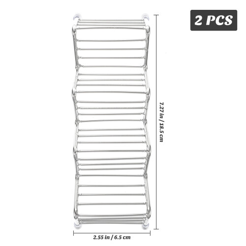 2 Pcs Rustproof Taco Stands Set Steel Color 1