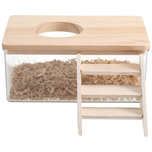 2Ensembles Litière Transparent Hamster ABS + Bois Avec Bac Échelle 2