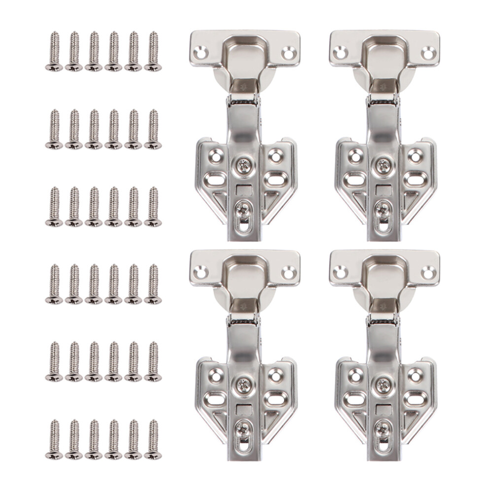 Artibetter 4Pcs Stainless Steel Cabinet Hinges With Screws