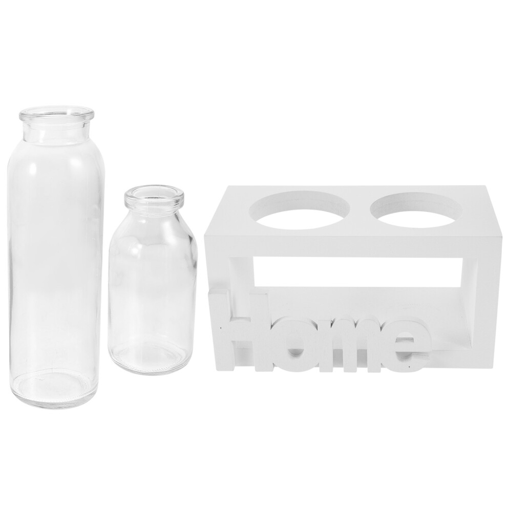 3 Sets Nordic Hydroponic Desktop Glass Flowerpot With Wooden Rack-image-OPC-PKX8SF5-NEW