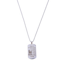 Unisex Stainless Steel Alphabet Military Tag Necklace For Son Silver