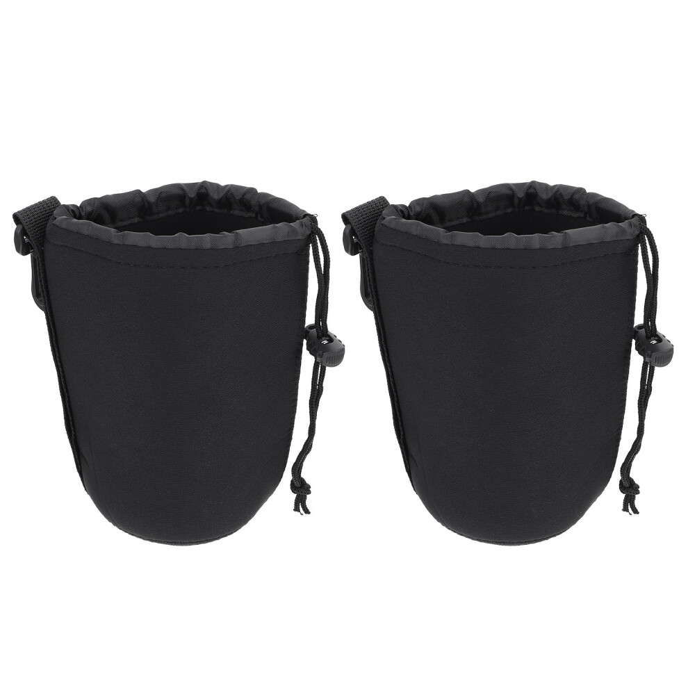 4 Pcs Neoprene Camera Lens Pouch For Dslr Black 032297129515