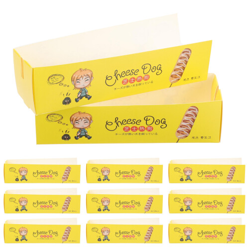 100Pcs Paper Hot Dog Boxes Carry Out Containers