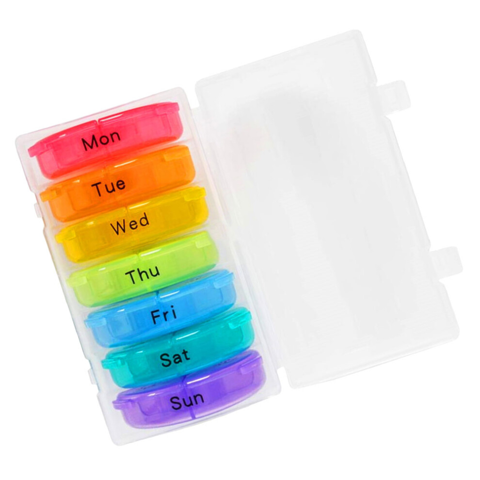 Vaguelly One Set Weekly Pill Box Portable Plastic Medicine Dispenser Outdoor