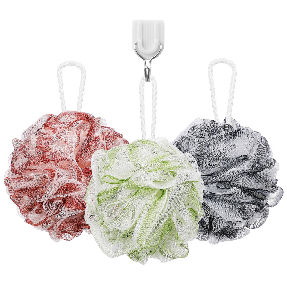 Aboofan 3 Pcs Bath Loofahs Body Sponge Brushes For Shower And Exfoliation