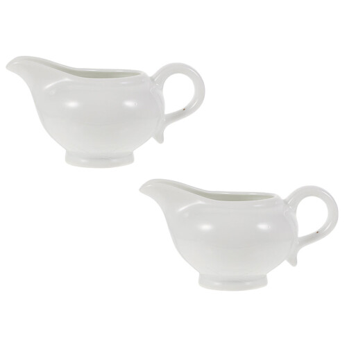 2Pcs Ceramic Sauce Boat And Gravy