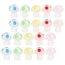 50Pcs Mini Resin Mushrooms Luminous Tiny Mushroom Statues