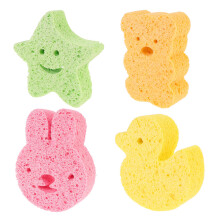 4Pcs Baby Pulp Bath Sponges Adorable Shape For Infants Kids