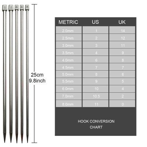 61 Pcs Knitting Tools Set With Single Pointed Needles And Marker 1