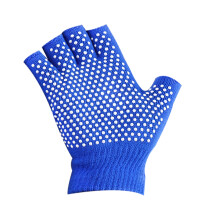 Non Slip Workout Gloves Half Finger Cotton Knitted Blue