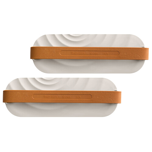 6 Pcs Bathroom Slipper Rack Wall Mounted Draining Shoes Shelf White